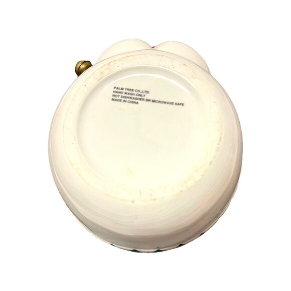 Vintage Palm Tree Co. LTD Ceramic Santa Bowl With Bell & Star Accents - Picture 4 of 9